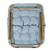 Archer 28" Oversized Portable Faux Fur Folding Saucer Chair for Dorm, Bedroom, Dusty Aqua Faux Fur/Soft Gold Frame, FV-FSC-027-DTAQ-SGD-GG