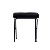Archer 28" Oversized Portable Faux Fur Folding Saucer Chair with Folding Ottoman for Dorm, Bedroom, Black Faux Fur/Black Frame, FV-FSC-027-FR-BK-BK-GG
