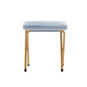 Archer 28" Oversized Portable Faux Fur Folding Saucer Chair with Folding Ottoman for Dorm, Bedroom, Dusty Aqua Faux Fur/Soft Gold Frame, FV-FSC-027-FR-DTAQ-SGD-GG