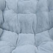 Archer 28" Oversized Portable Faux Fur Folding Saucer Chair with Folding Ottoman for Dorm, Bedroom, Dusty Aqua Faux Fur/Soft Gold Frame, FV-FSC-027-FR-DTAQ-SGD-GG