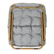 Archer 28" Oversized Portable Faux Fur Folding Saucer Chair for Dorm, Bedroom, Gray Faux Fur/Soft Gold Frame, FV-FSC-027-GY-SGD-GG