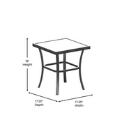 Brazos 3 Piece Outdoor Rocking Chair Bistro Set with Flex Comfort Material and Steel Framed Glass Top Table, Black/Black, FV-FSC-2315-BLK-GG