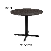 36" Round Multi-Purpose Conference Table in Rustic Gray, GC-M-BLK-15-GRY-GG