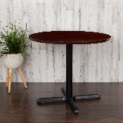 36" Round Multi-Purpose Conference Table in Mahogany, GC-M-BLK-15-MHG-GG
