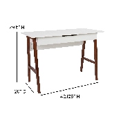 Home Office Writing Computer Desk with Drawer - Table Desk for Writing and Work, White/Walnut, GC-MBLK60-WH-WAL-GG