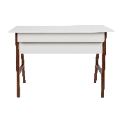 Home Office Writing Computer Desk with Drawer - Table Desk for Writing and Work, White/Walnut, GC-MBLK60-WH-WAL-GG