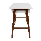 Home Office Writing Computer Desk with Drawer - Table Desk for Writing and Work, White/Walnut, GC-MBLK60-WH-WAL-GG