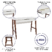 Home Office Writing Computer Desk with Drawer - Table Desk for Writing and Work, White/Walnut, GC-MBLK60-WH-WAL-GG