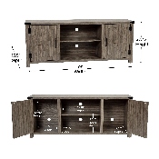 Ayrith Modern Farmhouse Barn Door TV Stand in Gray for TV's up to 65 Inches - 59 Inch Entertainment Center with Adjustable Shelf, GC-MBLK67-GY-GG