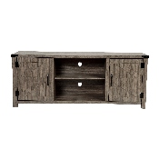 Ayrith Modern Farmhouse Barn Door TV Stand in Gray for TV's up to 65 Inches - 59 Inch Entertainment Center with Adjustable Shelf, GC-MBLK67-GY-GG