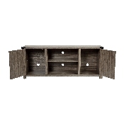 Ayrith Modern Farmhouse Barn Door TV Stand in Gray for TV's up to 65 Inches - 59 Inch Entertainment Center with Adjustable Shelf, GC-MBLK67-GY-GG