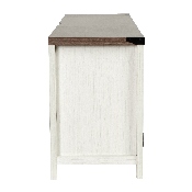 Ayrith Modern Farmhouse Barn Door TV Stand in White for TV's up to 65 Inches - 59 Inch Entertainment Center with Adjustable Shelf, GC-MBLK67-WH-GG