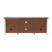 Ayrith Modern Farmhouse Barn Door TV Stand in White for TV's up to 65 Inches - 59 Inch Entertainment Center with Adjustable Shelf, GC-MBLK67-WH-GG