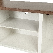 Ayrith Modern Farmhouse Barn Door TV Stand in White for TV's up to 65 Inches - 59 Inch Entertainment Center with Adjustable Shelf, GC-MBLK67-WH-GG