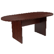 6 Foot (72 inch) Oval Conference Table in Mahogany, GC-TL1035-MHG-GG