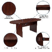 6 Foot (72 inch) Oval Conference Table in Mahogany, GC-TL1035-MHG-GG