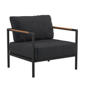 Black Patio Chair and Cushions - GM-201027-1S-CH-GG, GM-201027-1S-CH-GG