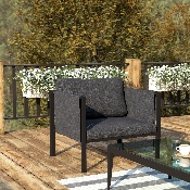 Black Patio Chair and Cushions, GM-201108-1S-CH-GG