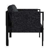 Black Patio Chair and Cushions, GM-201108-1S-CH-GG