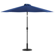 Sunny Navy 9 FT Round Umbrella with Crank and Tilt Function and Standing Umbrella Base, GM-402003-UB19B-NVY-GG