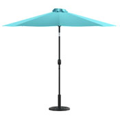 Sunny Teal 9 FT Round Umbrella with Crank and Tilt Function and Standing Umbrella Base, GM-402003-UB19B-TL-GG