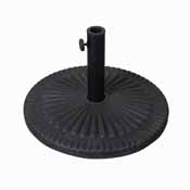 Kona Universal Black Cement Patio Umbrella Base with Sunburst Patterned Weatherproof Plastic Polymer Coating - 19.25