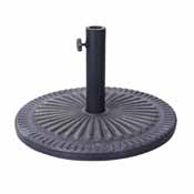 Kona Universal Bronze Cement Patio Umbrella Base with Sunburst Patterned Weatherproof Plastic Polymer Coating - 19.25