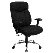 HERCULES Series Big & Tall 400 lb. Rated Black Fabric Executive Ergonomic Office Chair with Full Headrest and Arms, GO-1235-BK-FAB-A-GG