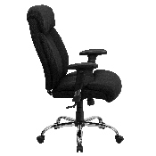 HERCULES Series Big & Tall 400 lb. Rated Black Fabric Executive Ergonomic Office Chair with Full Headrest and Arms, GO-1235-BK-FAB-A-GG