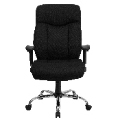 HERCULES Series Big & Tall 400 lb. Rated Black Fabric Executive Ergonomic Office Chair with Full Headrest and Arms, GO-1235-BK-FAB-A-GG