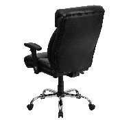 HERCULES Series Big & Tall 400 lb. Rated Black LeatherSoft Executive Ergonomic Office Chair with Full Headrest & Arms, GO-1235-BK-LEA-A-GG