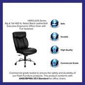 HERCULES Series Big & Tall 400 lb. Rated Black LeatherSoft Executive Ergonomic Office Chair with Full Headrest, GO-1235-BK-LEA-GG