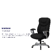 HERCULES Series Big & Tall 400 lb. Rated Black Fabric Executive Ergonomic Office Chair with Silver Adjustable Arms, GO-1534-BK-FAB-GG
