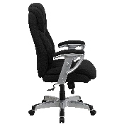 HERCULES Series Big & Tall 400 lb. Rated Black Fabric Executive Ergonomic Office Chair with Silver Adjustable Arms, GO-1534-BK-FAB-GG