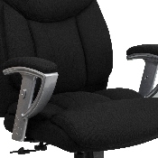 HERCULES Series Big & Tall 400 lb. Rated Black Fabric Executive Ergonomic Office Chair with Silver Adjustable Arms, GO-1534-BK-FAB-GG