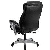 HERCULES Series Big & Tall 400 lb. Rated Black LeatherSoft Executive Ergonomic Office Chair with Silver Adjustable Arms, GO-1534-BK-LEA-GG
