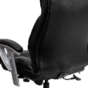 HERCULES Series Big & Tall 400 lb. Rated Black LeatherSoft Executive Ergonomic Office Chair with Silver Adjustable Arms, GO-1534-BK-LEA-GG