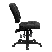 Mid-Back Black LeatherSoft Multifunction Swivel Ergonomic Task Office Chair, GO-1574-BK-GG