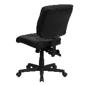 Mid-Back Black LeatherSoft Multifunction Swivel Ergonomic Task Office Chair, GO-1574-BK-GG