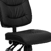 Mid-Back Black LeatherSoft Multifunction Swivel Ergonomic Task Office Chair, GO-1574-BK-GG