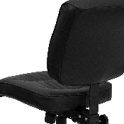 Mid-Back Black LeatherSoft Multifunction Swivel Ergonomic Task Office Chair, GO-1574-BK-GG