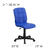 Mid-Back Blue Quilted Vinyl Swivel Task Office Chair, GO-1691-1-BLUE-GG