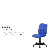 Mid-Back Blue Quilted Vinyl Swivel Task Office Chair, GO-1691-1-BLUE-GG