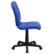 Mid-Back Blue Quilted Vinyl Swivel Task Office Chair, GO-1691-1-BLUE-GG