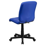 Mid-Back Blue Quilted Vinyl Swivel Task Office Chair, GO-1691-1-BLUE-GG
