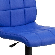Mid-Back Blue Quilted Vinyl Swivel Task Office Chair, GO-1691-1-BLUE-GG