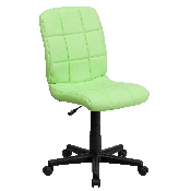Mid-Back Green Quilted Vinyl Swivel Task Office Chair, GO-1691-1-GREEN-GG