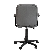 Mid-Back Gray Quilted Vinyl Swivel Task Office Chair with Arms, GO-1691-1-GY-A-GG