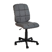 Mid-Back Gray Quilted Vinyl Swivel Task Office Chair, GO-1691-1-GY-GG
