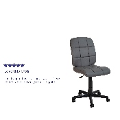 Mid-Back Gray Quilted Vinyl Swivel Task Office Chair, GO-1691-1-GY-GG